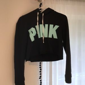 Cropped PINK Black Sweatshirt